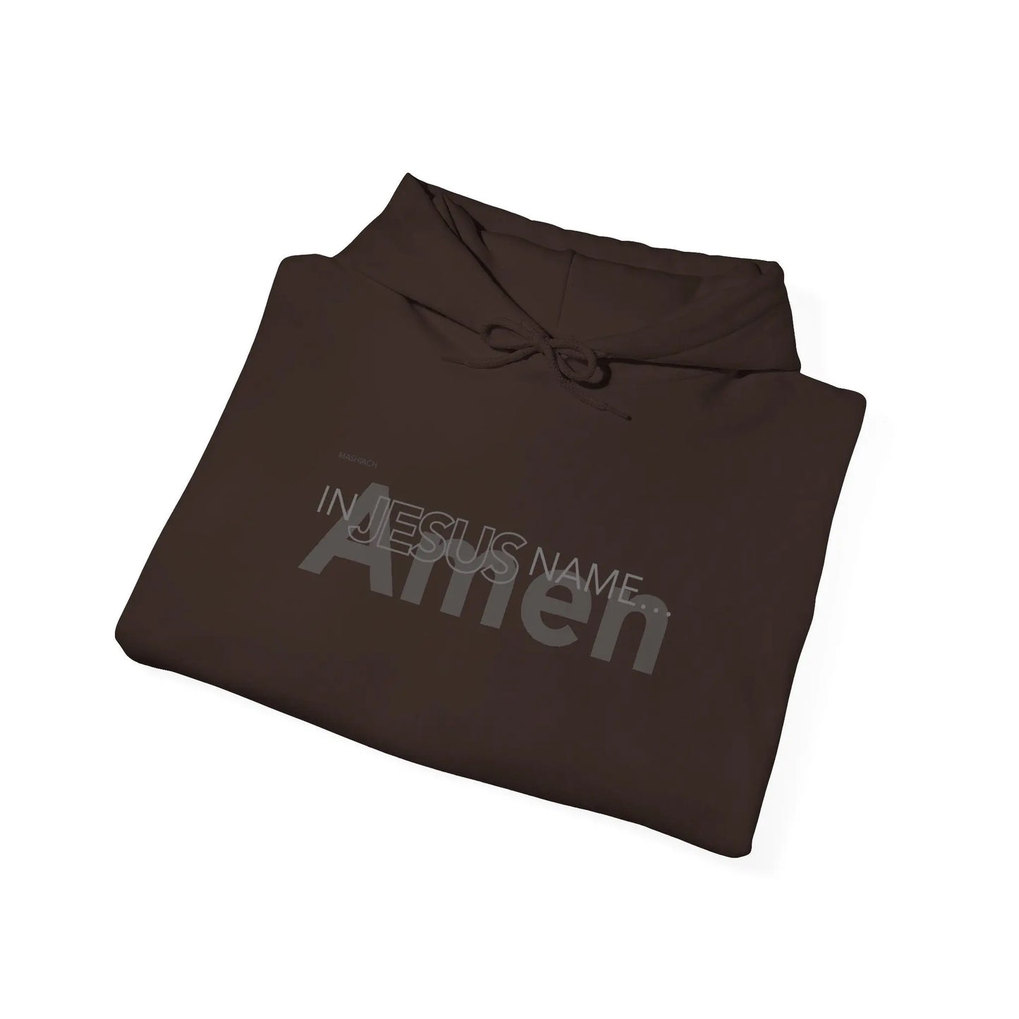 In Jesus Name Hoodie | Dark Chocolate Printify