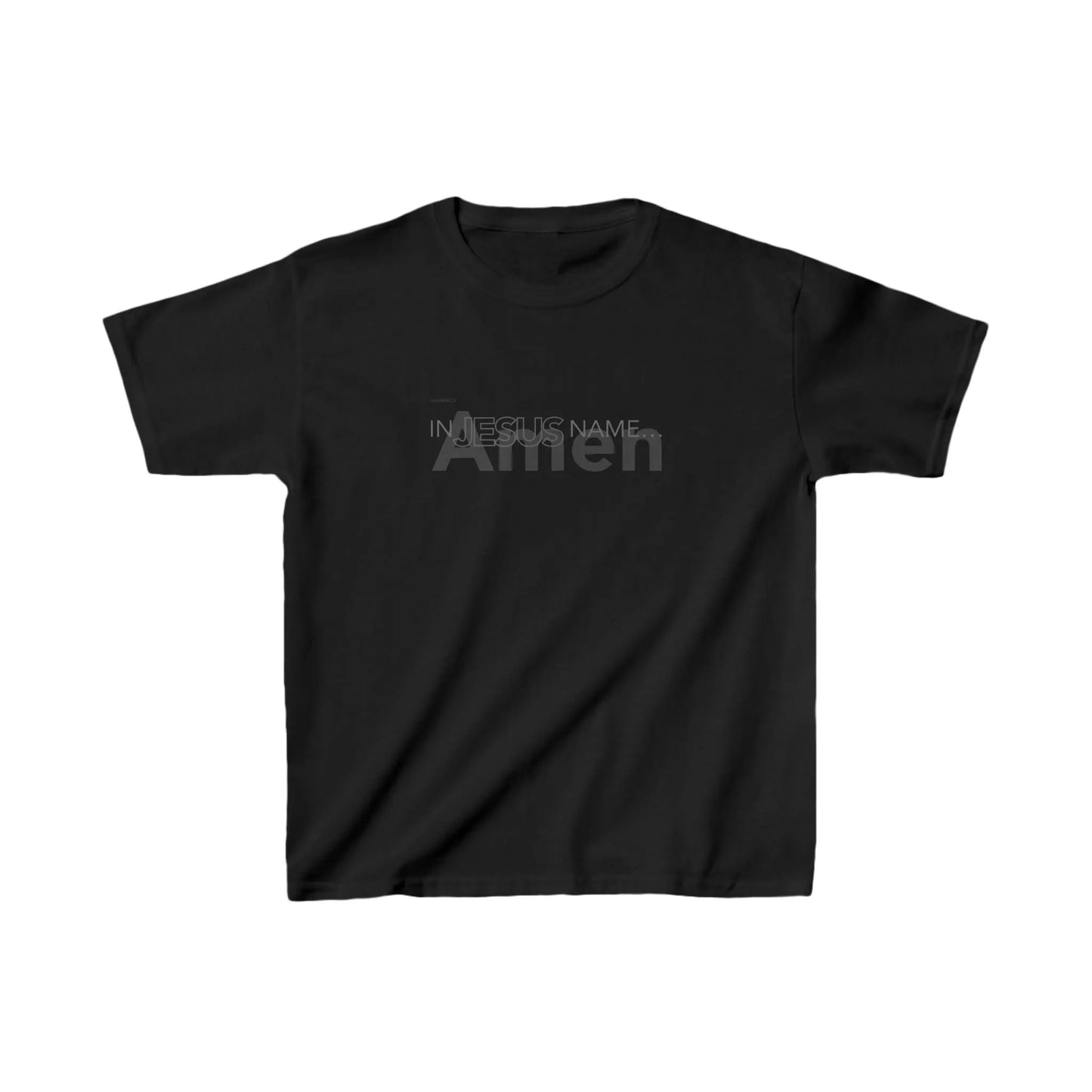 In Jesus Name Youth T-shirt | Black Printify