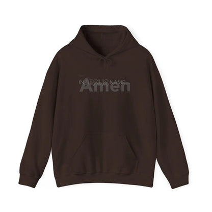 In Jesus Name Hoodie | Dark Chocolate Printify