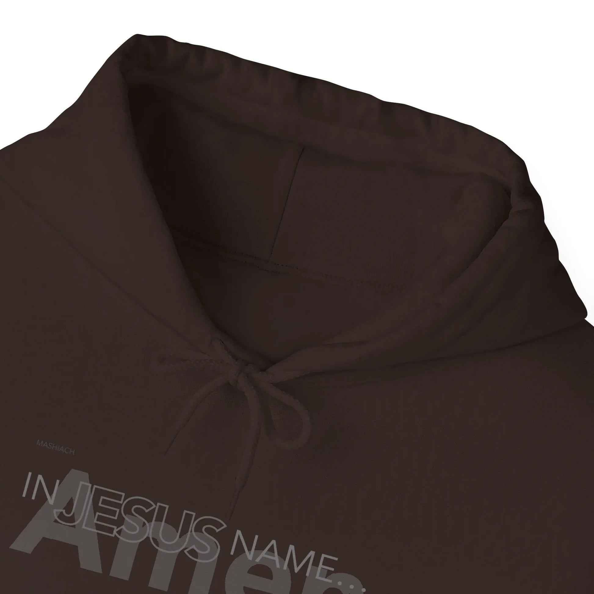 In Jesus Name Hoodie | Dark Chocolate Printify