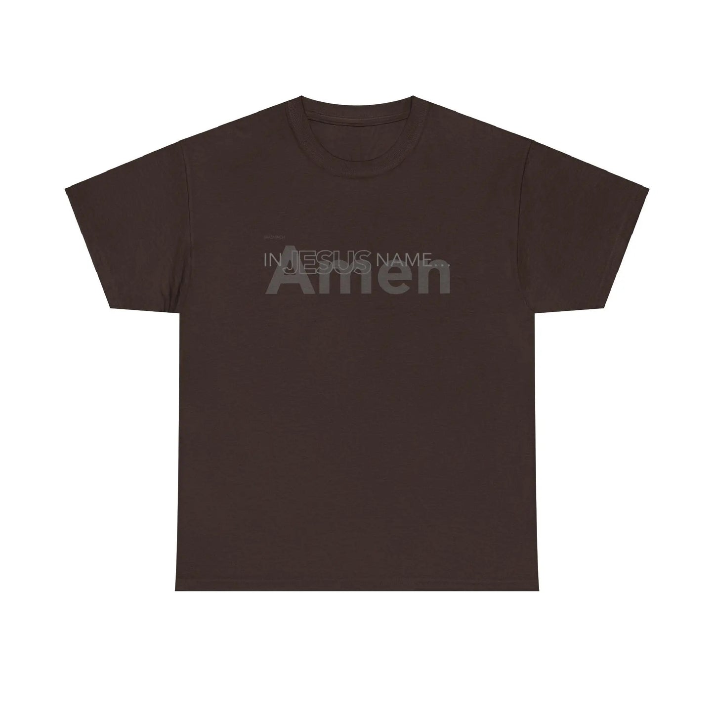 In Jesus Name T-shirt | Dark Chocolate Printify