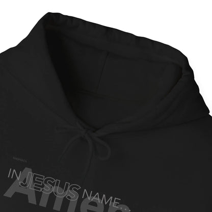 In Jesus Name Hoodie | Black Printify