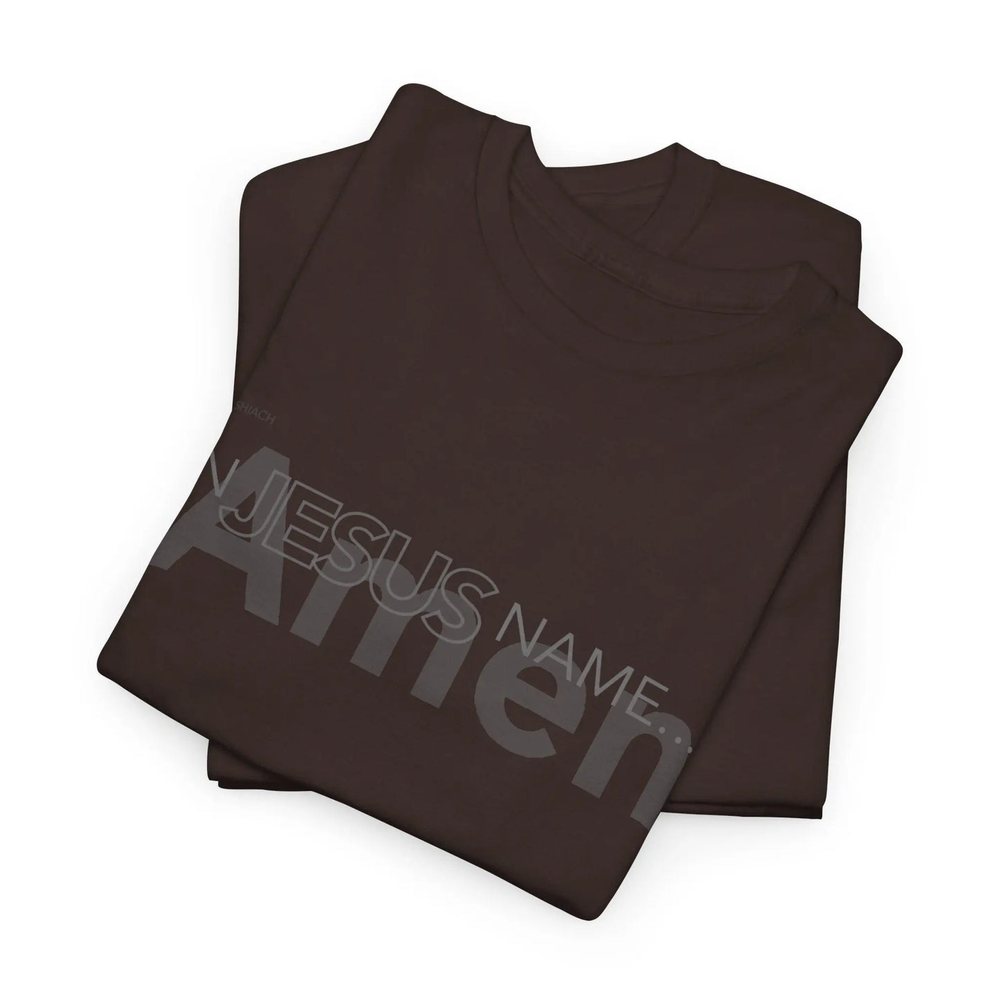 In Jesus Name T-shirt | Dark Chocolate Printify