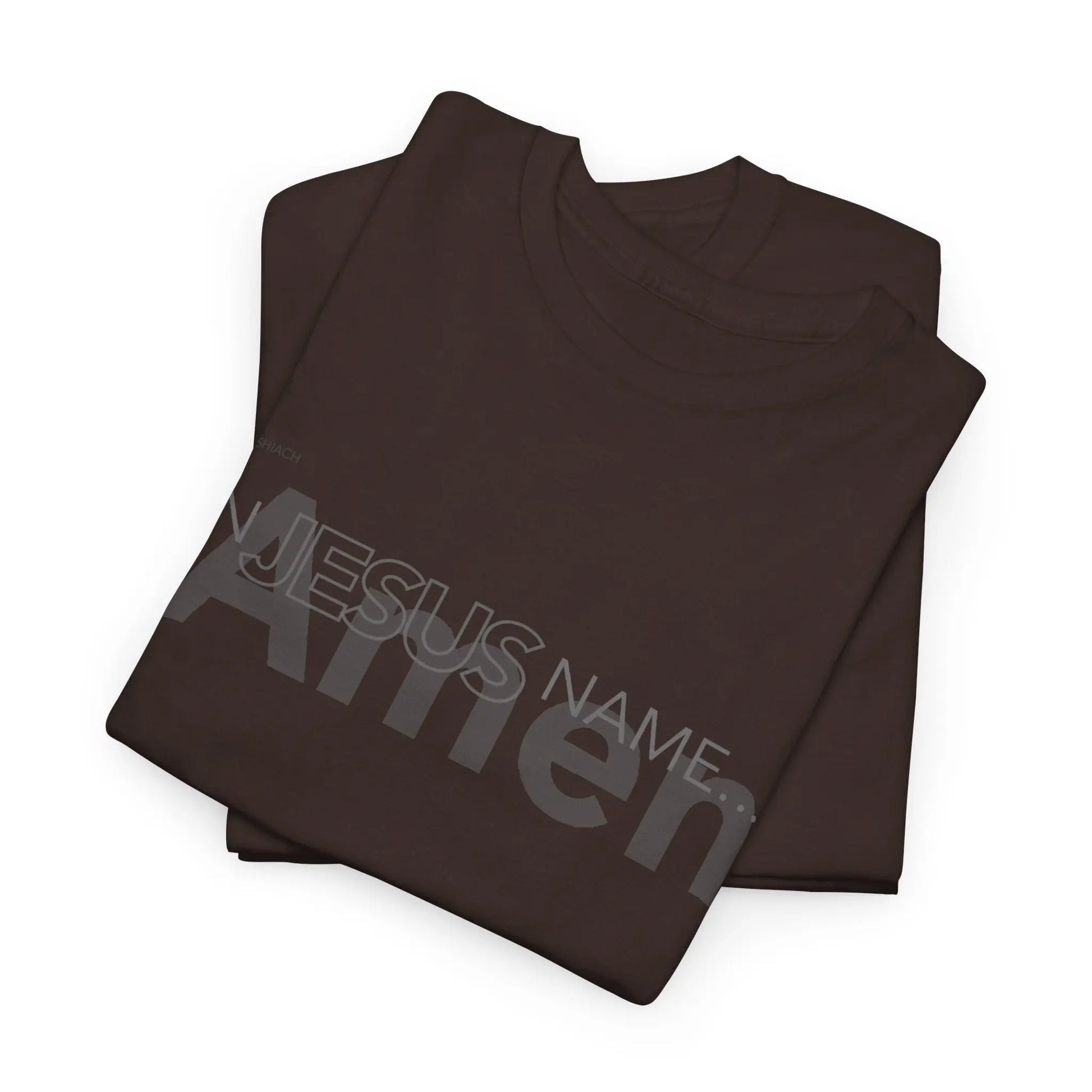 In Jesus Name T-shirt | Dark Chocolate Printify