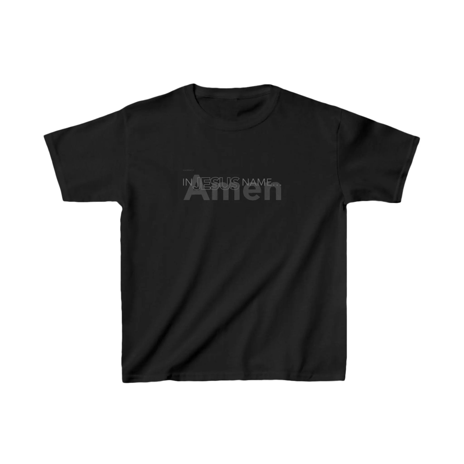 In Jesus Name Youth T-shirt | Black Printify